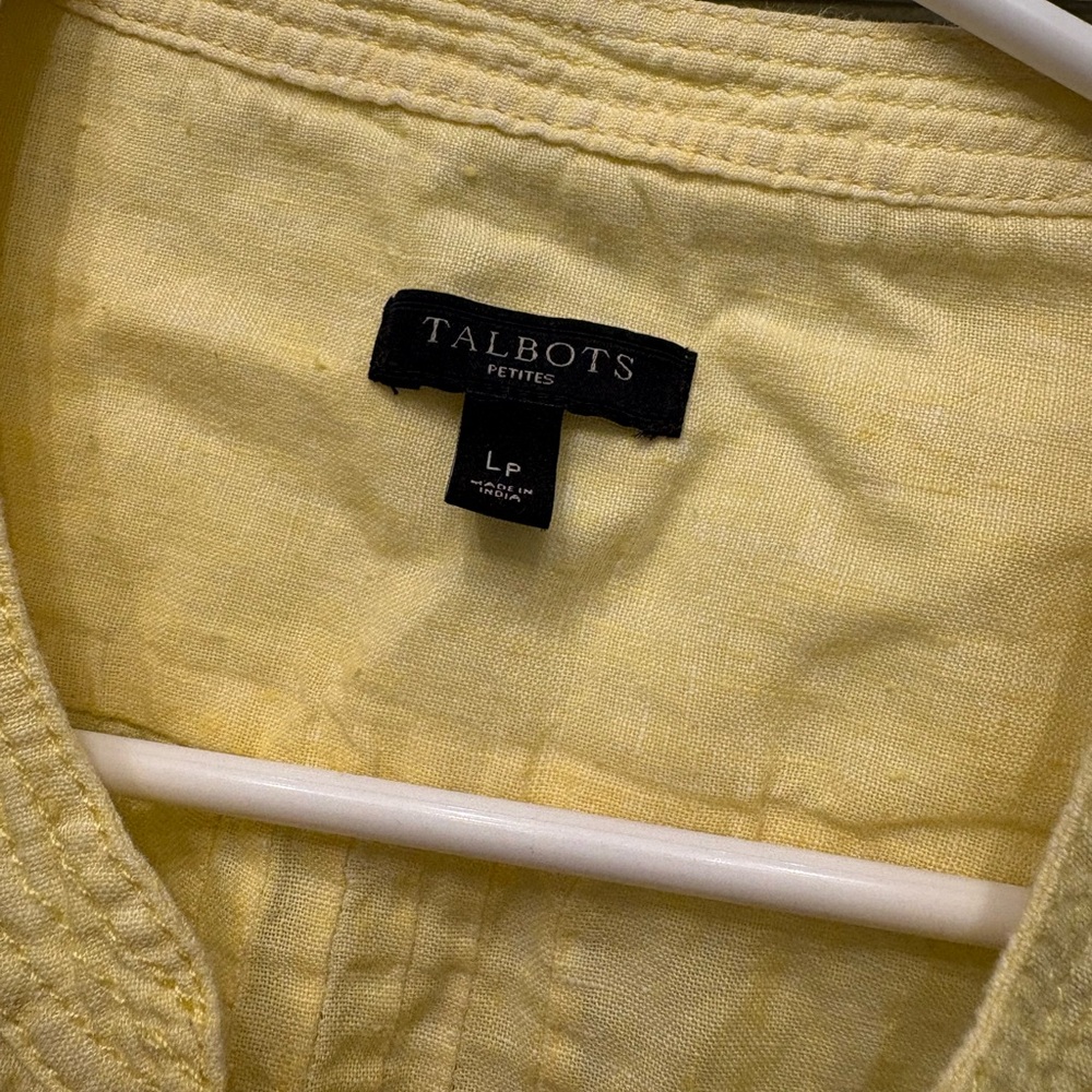 Talbots LinenYellow Tunic, Perfect for Spring! Size LP - Picture 2 of 5